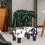 Adeco Faux Leather Ottoman Foot Rest Stool Square Padded Seat Ottoman