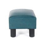 Adeco Faux Leather Ottoman Foot Rest Stool Square Padded Seat Ottoman
