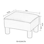 Adeco Faux Leather Ottoman Foot Rest Stool Square Padded Seat Ottoman