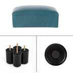 Adeco Faux Leather Ottoman Foot Rest Stool Square Padded Seat Ottoman