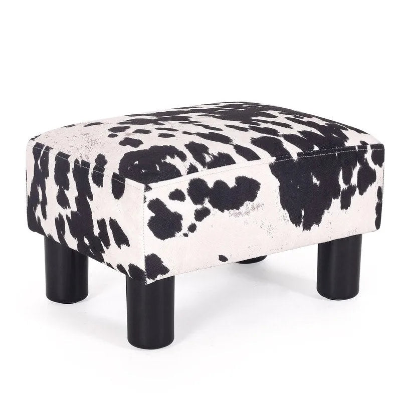 Adeco Faux Leather Ottoman Foot Rest Stool Square Padded Seat Ottoman