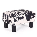 Adeco Faux Leather Ottoman Foot Rest Stool Square Padded Seat Ottoman