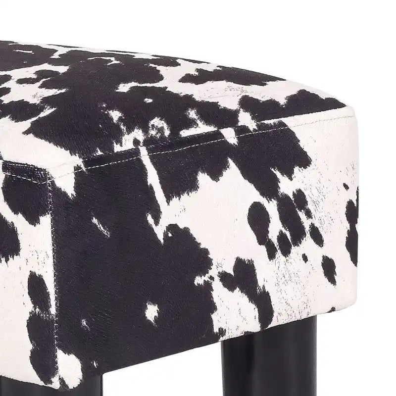 Adeco Faux Leather Ottoman Foot Rest Stool Square Padded Seat Ottoman
