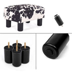 Adeco Faux Leather Ottoman Foot Rest Stool Square Padded Seat Ottoman