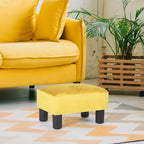 Adeco Faux Leather Ottoman Foot Rest Stool Square Padded Seat Ottoman