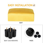 Adeco Faux Leather Ottoman Foot Rest Stool Square Padded Seat Ottoman