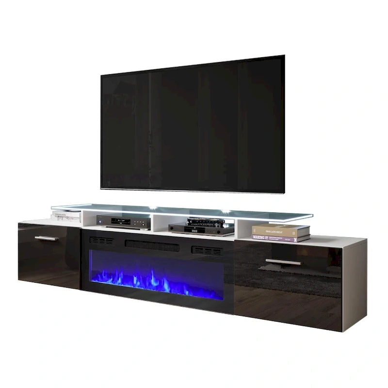 Rova EF Electric Fireplace Modern 75 TV Stand