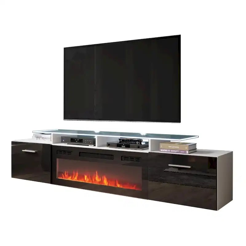 Rova EF Electric Fireplace Modern 75 TV Stand