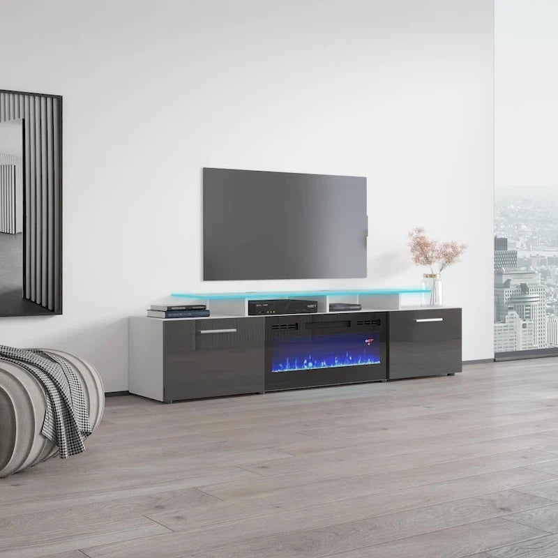 Rova EF Electric Fireplace Modern 75 TV Stand