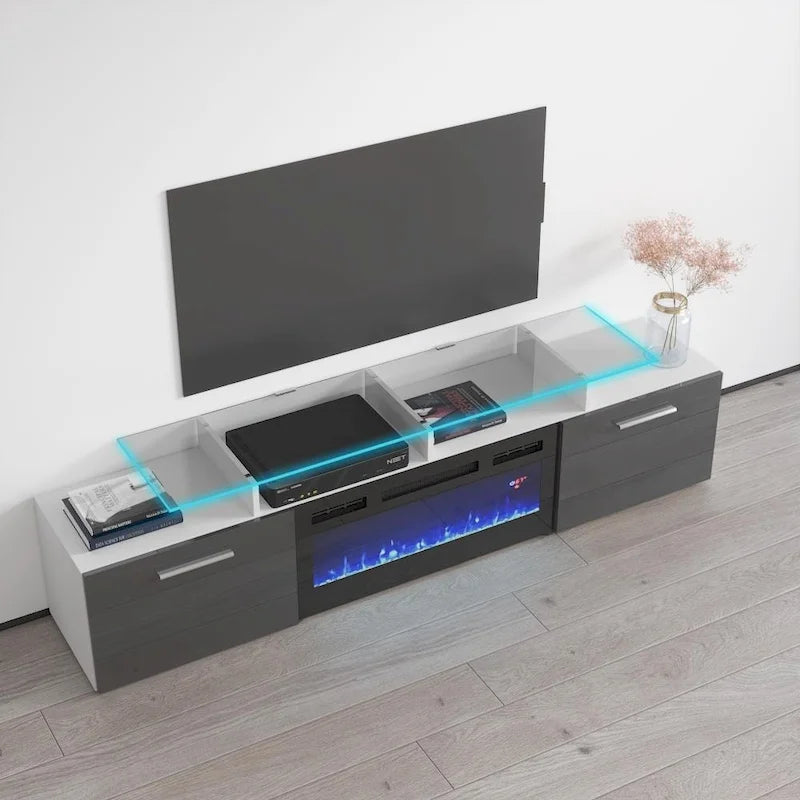 Rova EF Electric Fireplace Modern 75 TV Stand
