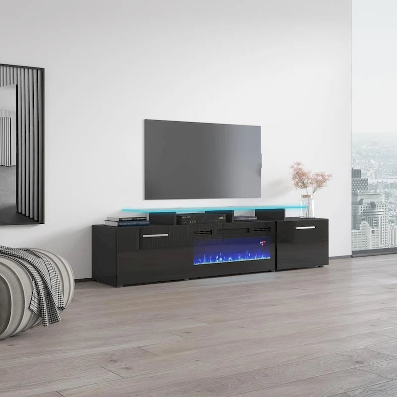 Rova EF Electric Fireplace Modern 75 TV Stand