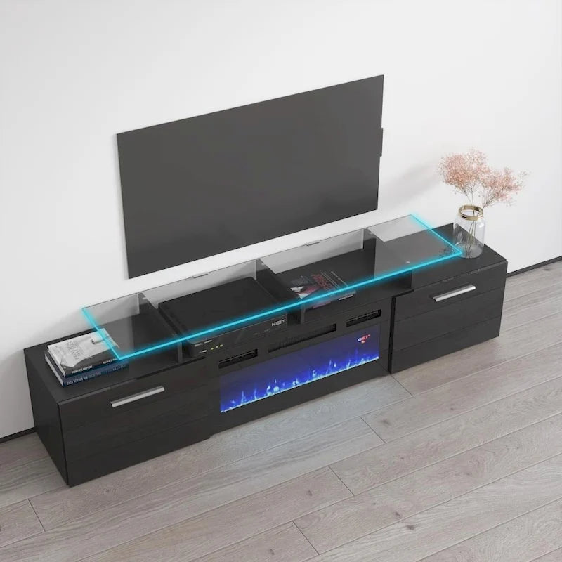 Rova EF Electric Fireplace Modern 75 TV Stand