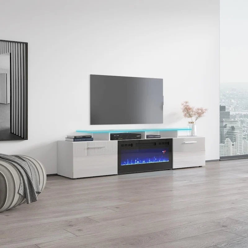 Rova EF Electric Fireplace Modern 75 TV Stand