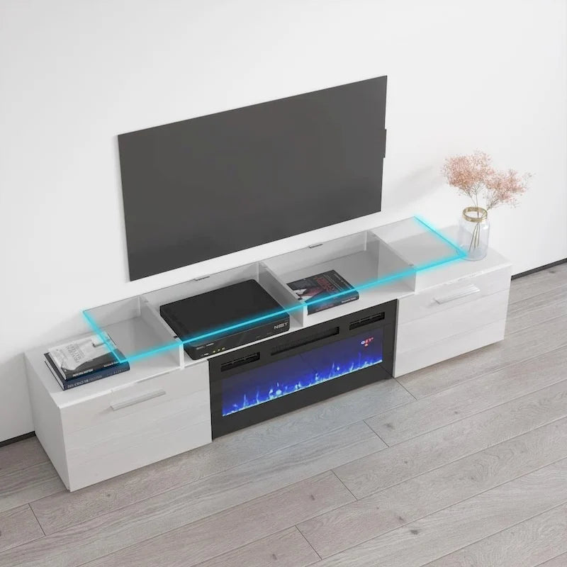 Rova EF Electric Fireplace Modern 75 TV Stand