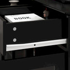 Modern Farmhouse Wood Accent Cabinet with Glass Doors Sideboard Buffet