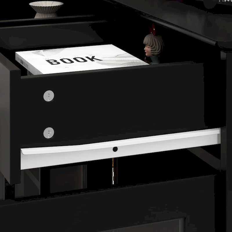 Modern Farmhouse Wood Accent Cabinet with Glass Doors Sideboard Buffet