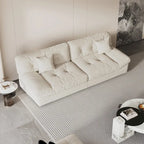 105 Modern Sanded Velvet Cloud Loveseat Sofa Sectional Couch for Living Room