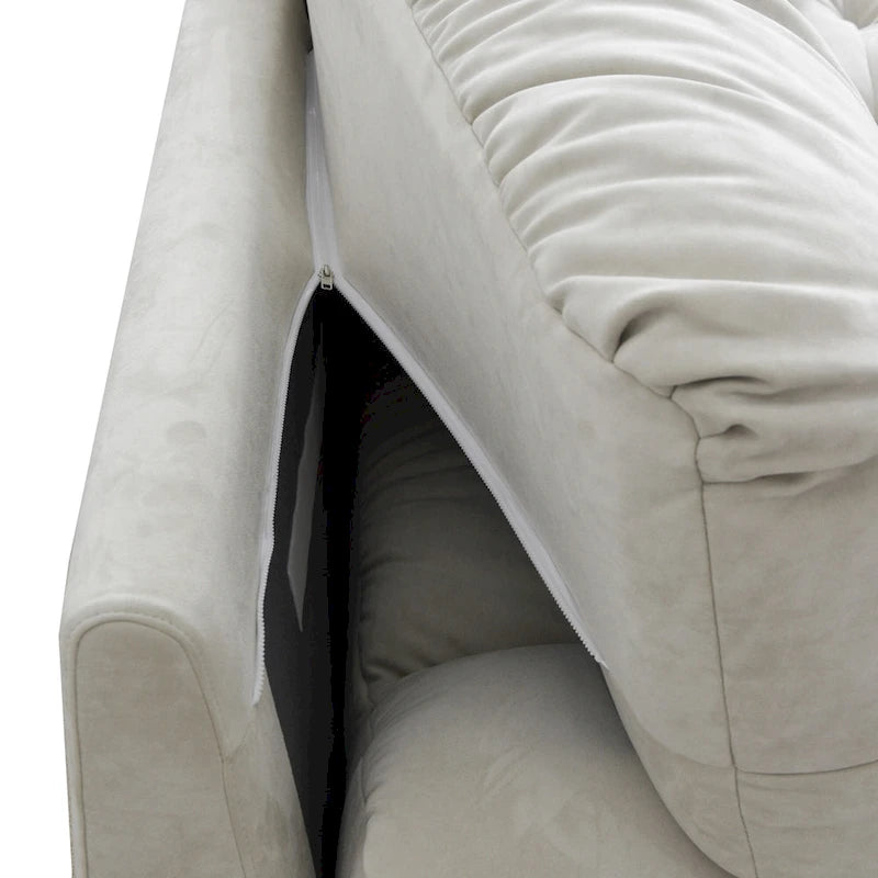 105 Modern Sanded Velvet Cloud Loveseat Sofa Sectional Couch for Living Room