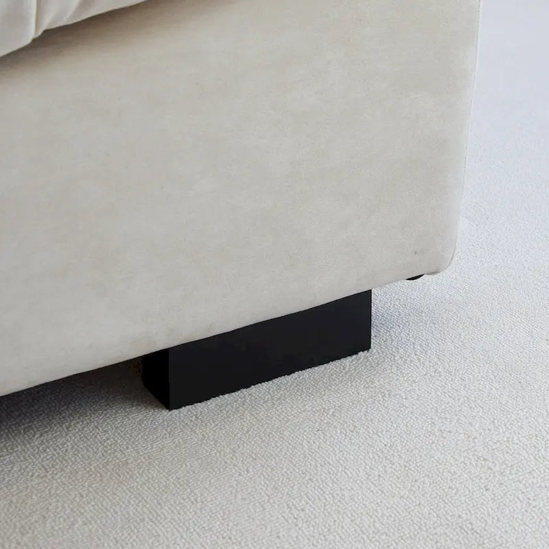 105 Modern Sanded Velvet Cloud Loveseat Sofa Sectional Couch for Living Room