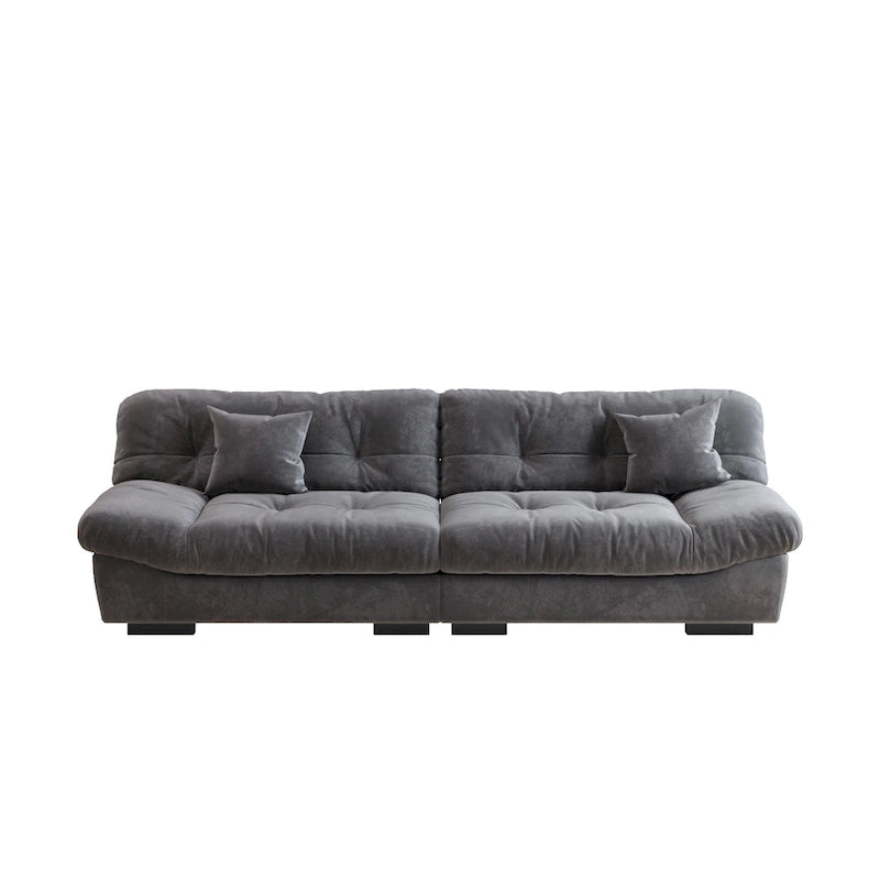 105 Modern Sanded Velvet Cloud Loveseat Sofa Sectional Couch for Living Room