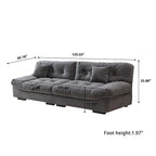 105 Modern Sanded Velvet Cloud Loveseat Sofa Sectional Couch for Living Room