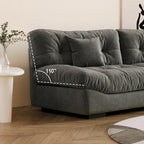 105 Modern Sanded Velvet Cloud Loveseat Sofa Sectional Couch for Living Room