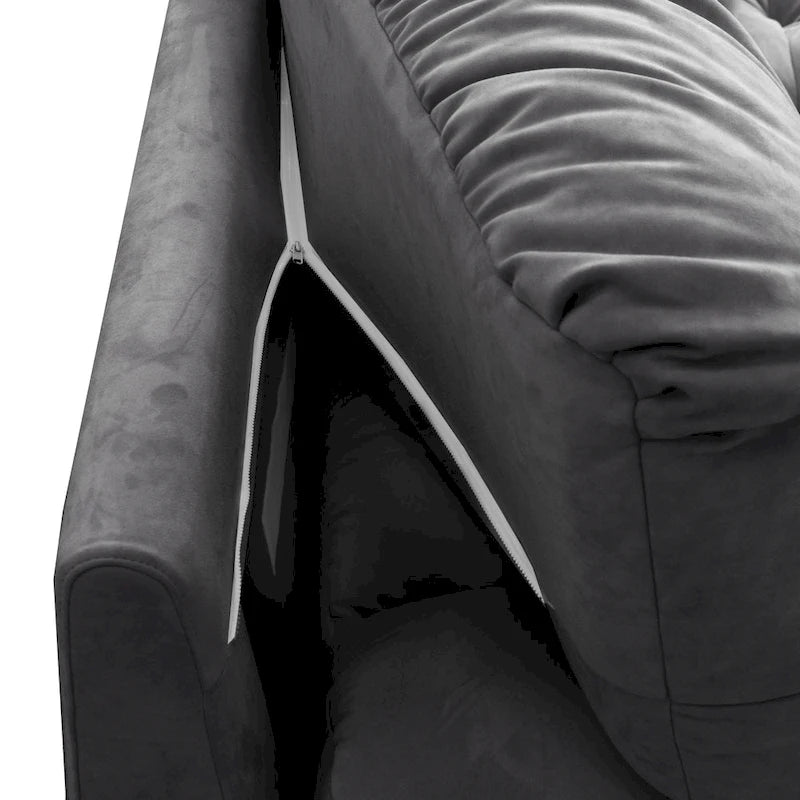 105 Modern Sanded Velvet Cloud Loveseat Sofa Sectional Couch for Living Room