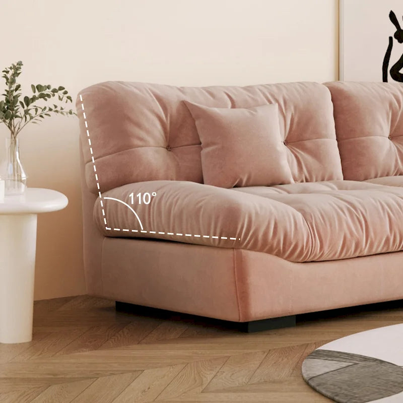 105 Modern Sanded Velvet Cloud Loveseat Sofa Sectional Couch for Living Room