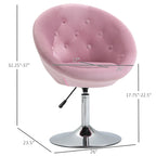 HOMCOM Swivel Accent Chair Modern Makeup Vanity Chair Adjustable Height Leisure Lounge Chair