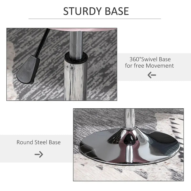 HOMCOM Swivel Accent Chair Modern Makeup Vanity Chair Adjustable Height Leisure Lounge Chair