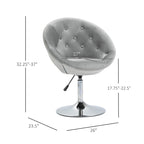 HOMCOM Swivel Accent Chair Modern Makeup Vanity Chair Adjustable Height Leisure Lounge Chair