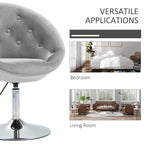 HOMCOM Swivel Accent Chair Modern Makeup Vanity Chair Adjustable Height Leisure Lounge Chair