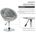 HOMCOM Swivel Accent Chair Modern Makeup Vanity Chair Adjustable Height Leisure Lounge Chair
