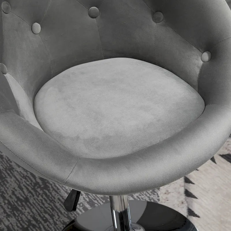 HOMCOM Swivel Accent Chair Modern Makeup Vanity Chair Adjustable Height Leisure Lounge Chair