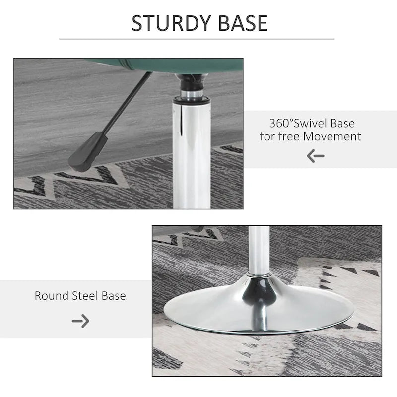 HOMCOM Swivel Accent Chair Modern Makeup Vanity Chair Adjustable Height Leisure Lounge Chair