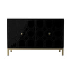 SEI Furniture Gliday Contemporary Decorative 2-Door Buffet Accent Cabinet with Gold Hardware