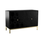 SEI Furniture Gliday Contemporary Decorative 2-Door Buffet Accent Cabinet with Gold Hardware
