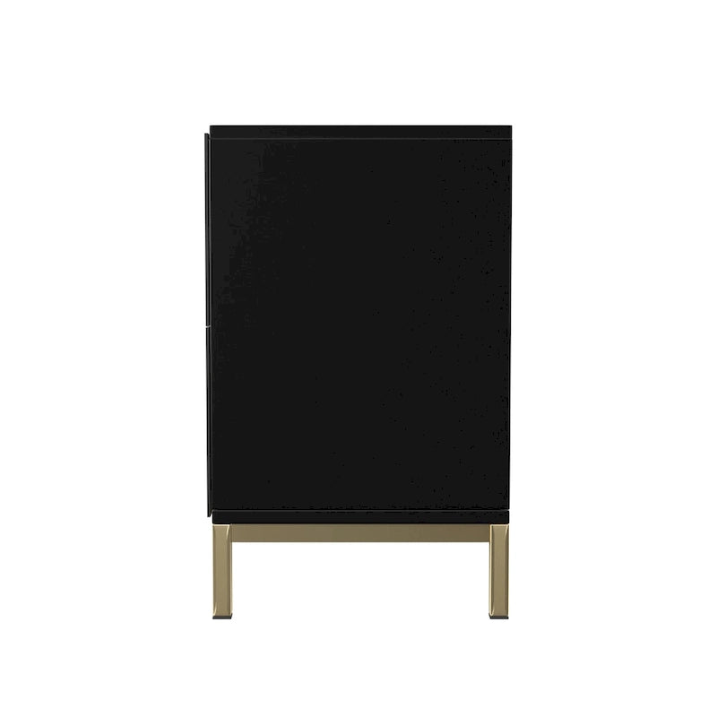 SEI Furniture Gliday Contemporary Decorative 2-Door Buffet Accent Cabinet with Gold Hardware