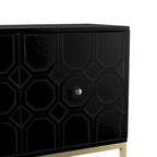 SEI Furniture Gliday Contemporary Decorative 2-Door Buffet Accent Cabinet with Gold Hardware
