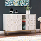 SEI Furniture Gliday Contemporary Decorative 2-Door Buffet Accent Cabinet with Gold Hardware