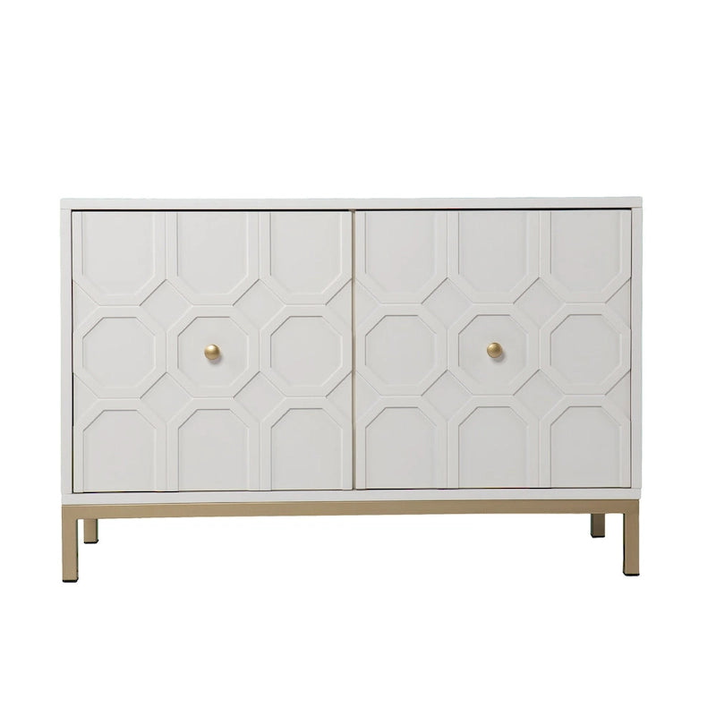 SEI Furniture Gliday Contemporary Decorative 2-Door Buffet Accent Cabinet with Gold Hardware