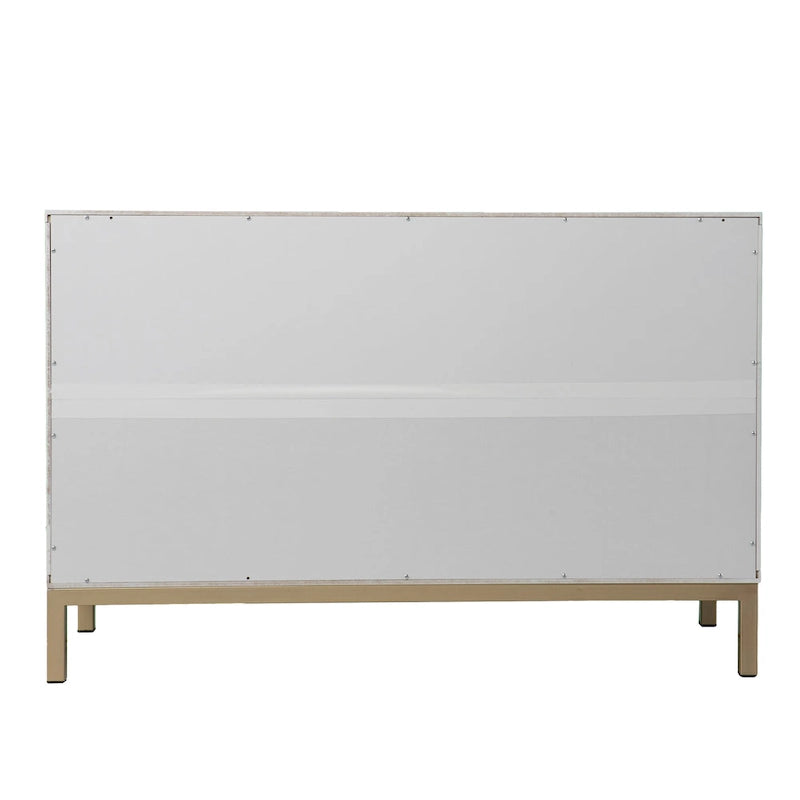 SEI Furniture Gliday Contemporary Decorative 2-Door Buffet Accent Cabinet with Gold Hardware