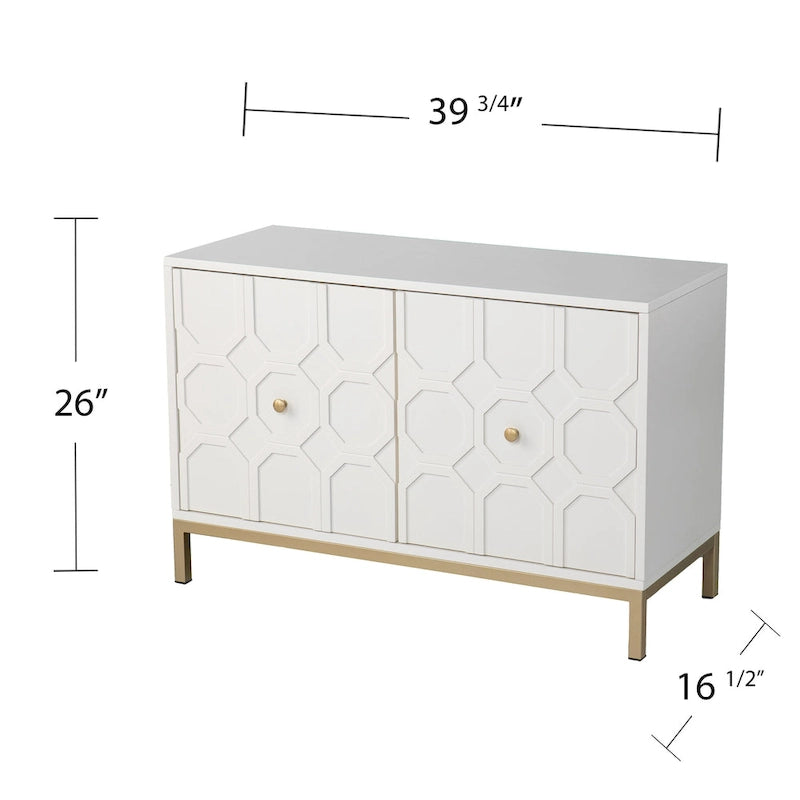 SEI Furniture Gliday Contemporary Decorative 2-Door Buffet Accent Cabinet with Gold Hardware