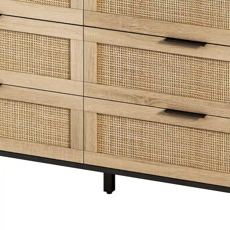 59.06 6- Drawers Rattan Storage Cabinet for Living Room