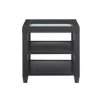 Cordero Wood and Glass Top 24-Inch Wide End Table with Shelf Storage
