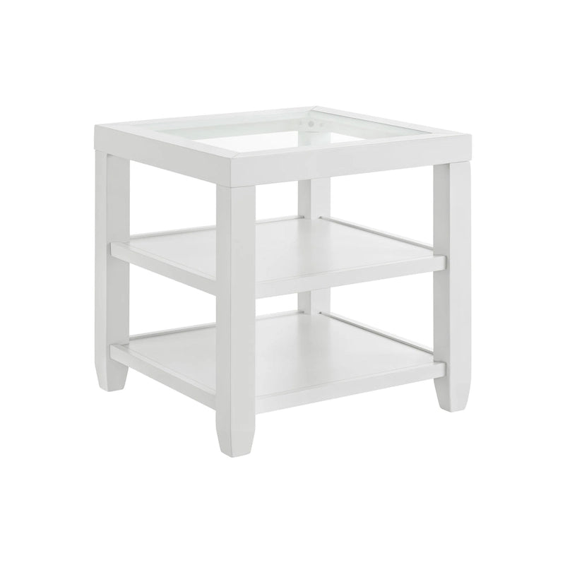 Cordero Wood and Glass Top 24-Inch Wide End Table with Shelf Storage
