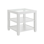Cordero Wood and Glass Top 24-Inch Wide End Table with Shelf Storage