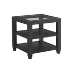 Cordero Wood and Glass Top 24-Inch Wide End Table with Shelf Storage