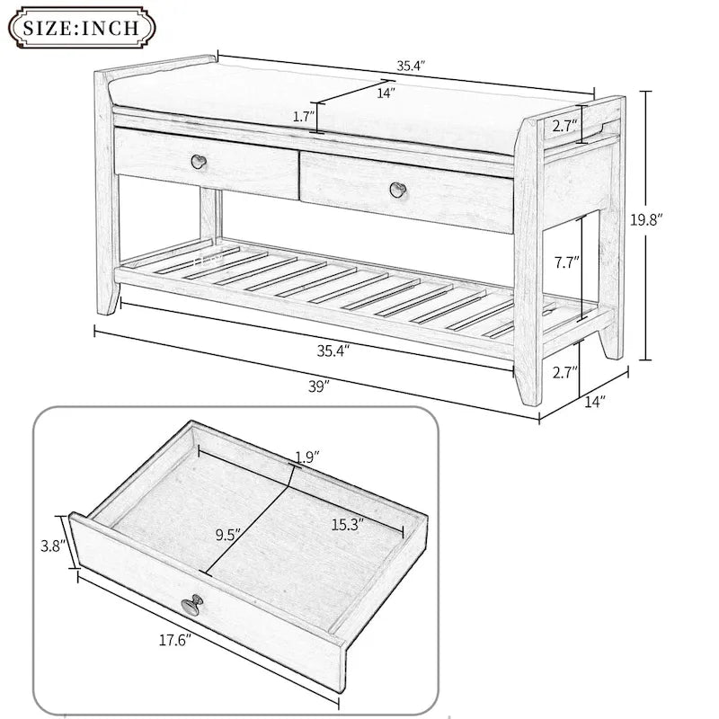 Entryway Storage Bench