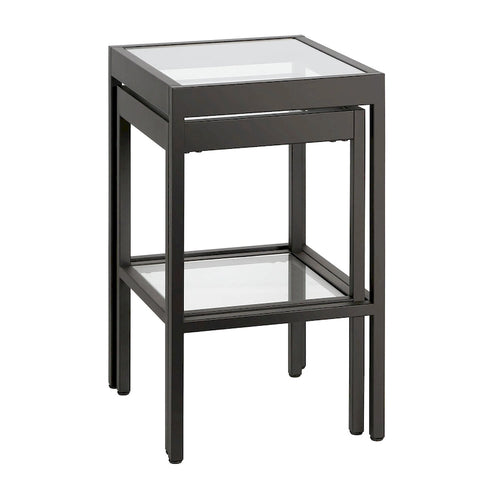 Alexis Metal/ Tempered Glass Nesting Tables